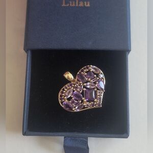 Pendant 10k and purple Amenthys